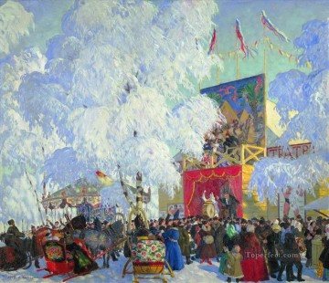 ボリス・ミハイロヴィチ・クストーディエフ Painting - ショーブース 1917 ボリス・ミハイロヴィチ・クストーディエフ